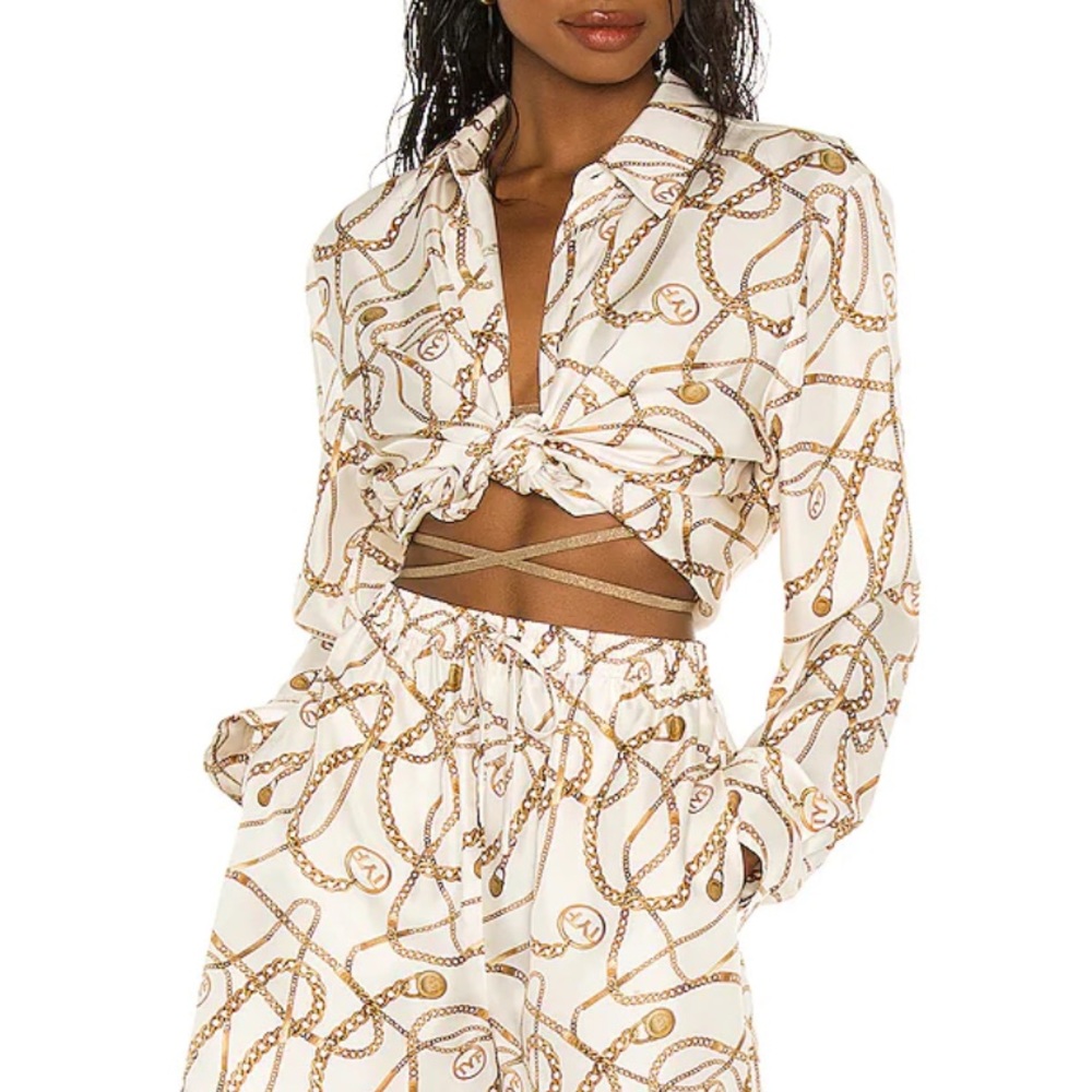 Tell your friends Long Sleeve Shirt in Celeste print